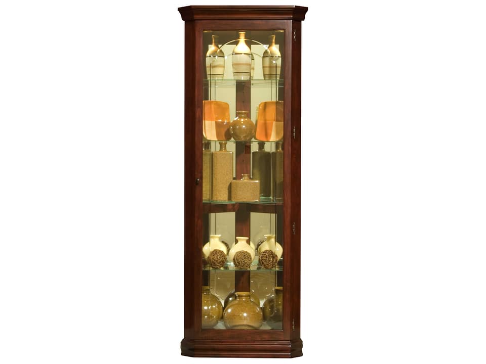PFC Curios Corner Curio Cabinet in Victorian Cherry