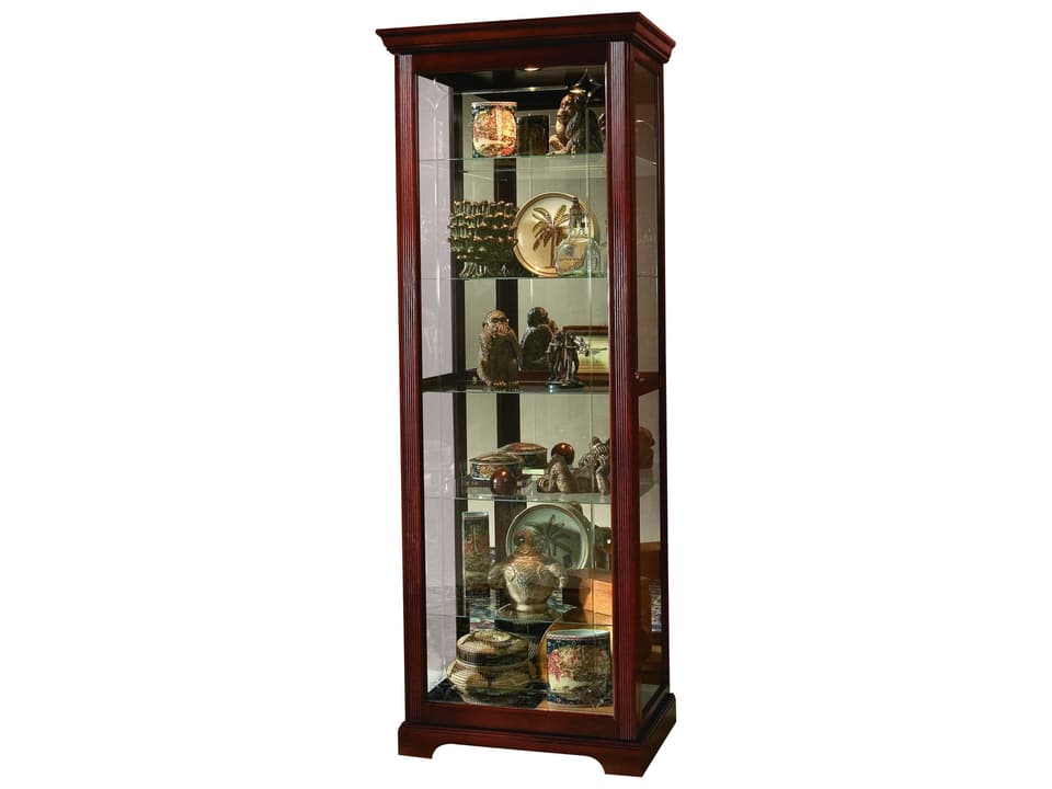 PFC Curios Two Way Sliding Door Curio Cabinet in Victorian Cherry