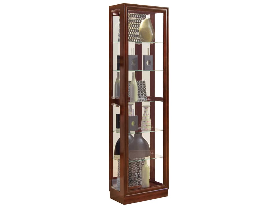 PFC Curios Slim Modern Curio Cabinet in Chocolate Cherry II