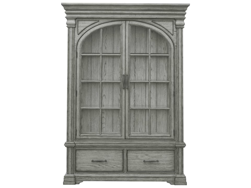Madison Ridge Gray Hardwood Display China Cabinet