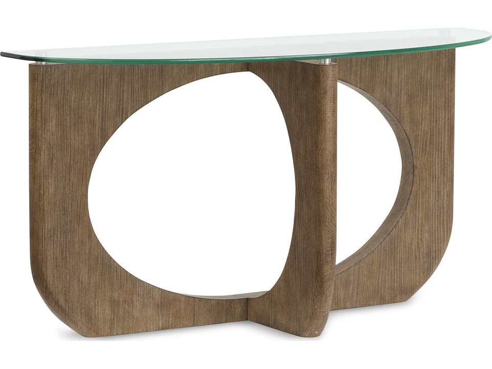 Lainey Demilune Glass Almond Console Table
