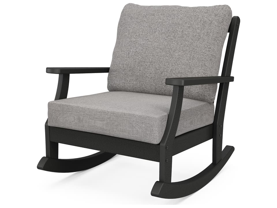 Braxton Deep Seating Recycled Plastic Rocking Patio Lounge Chair