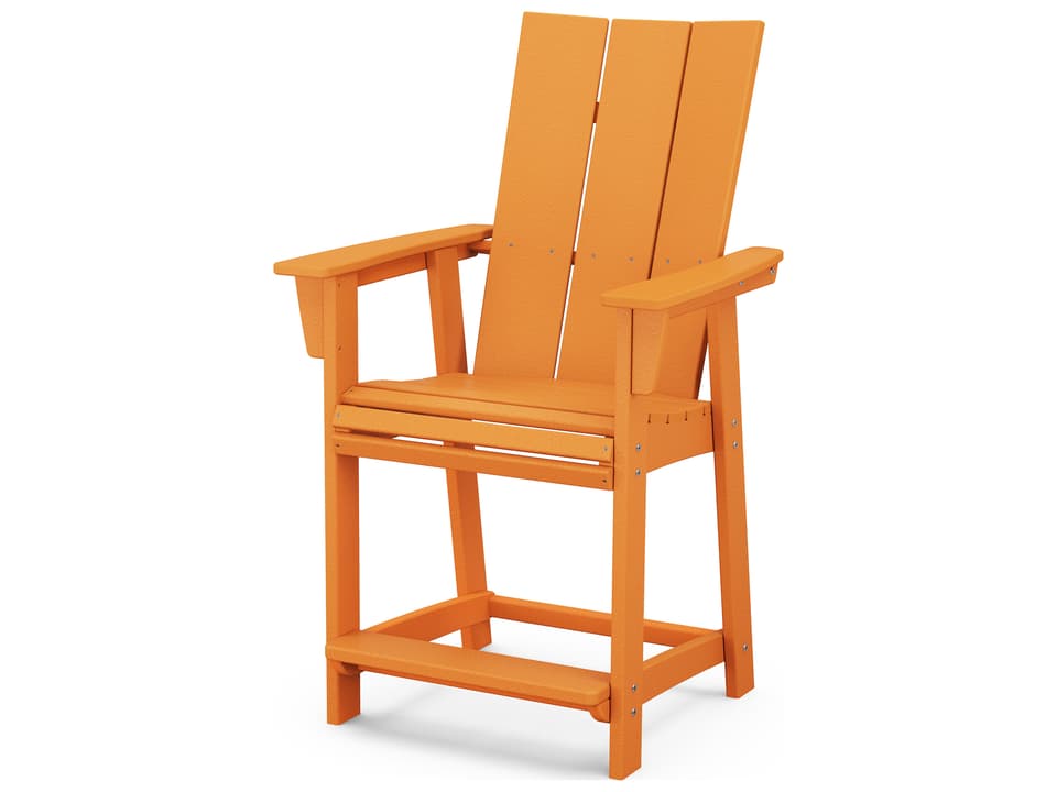 POLYWOOD Modern Curveback Adirondack Counter Chair