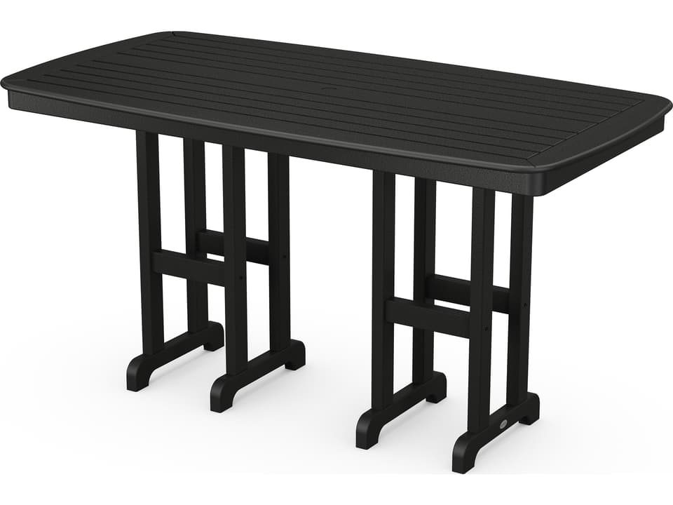 Nautical Recycled Plastic Rectangular Outdoor Patio Counter Table