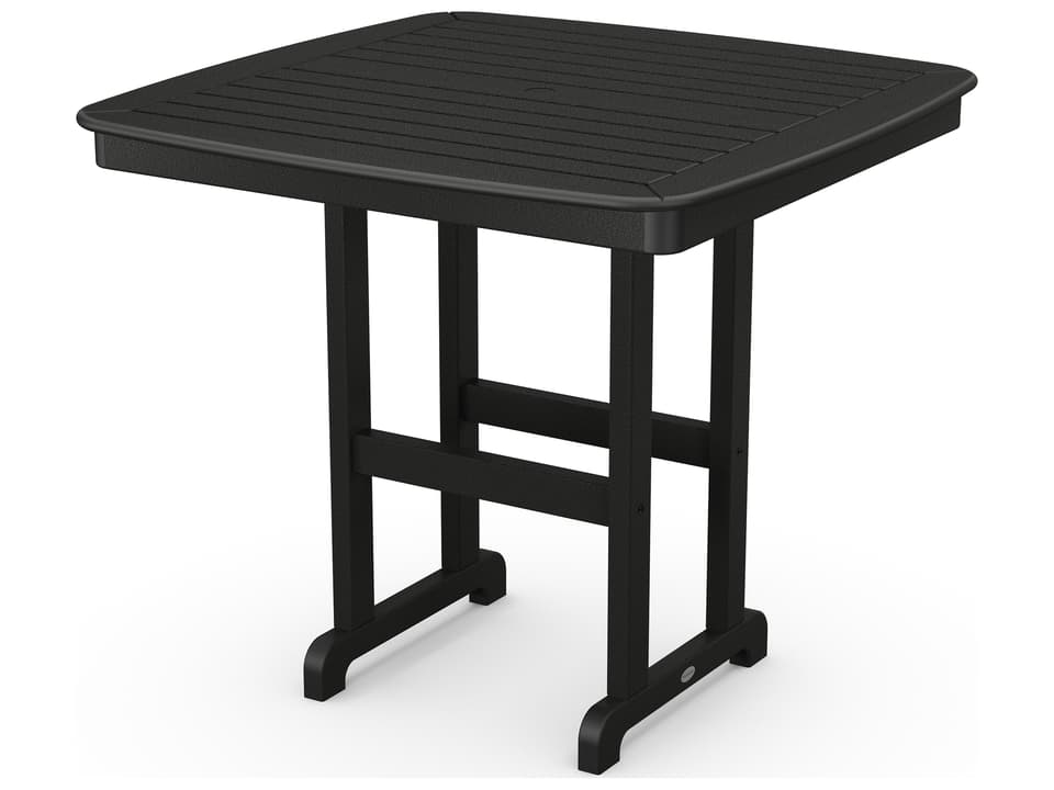 Nautical Recycled Plastic Square Patio Counter Table