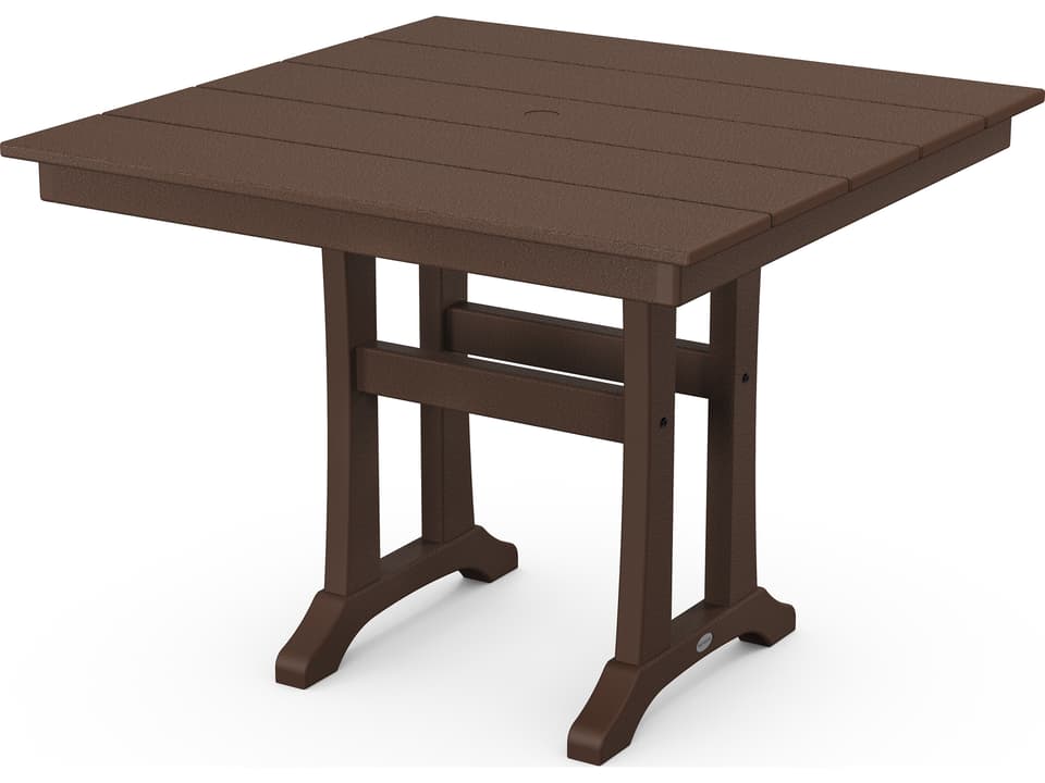 Farmhouse Trestle 38 Inch Square Recycled Plastic Dining Table