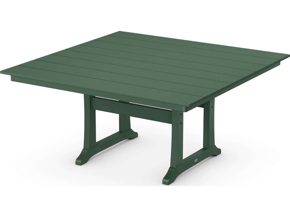 POLYWOOD Farmhouse Trestle 59-Inch Square Dining Table