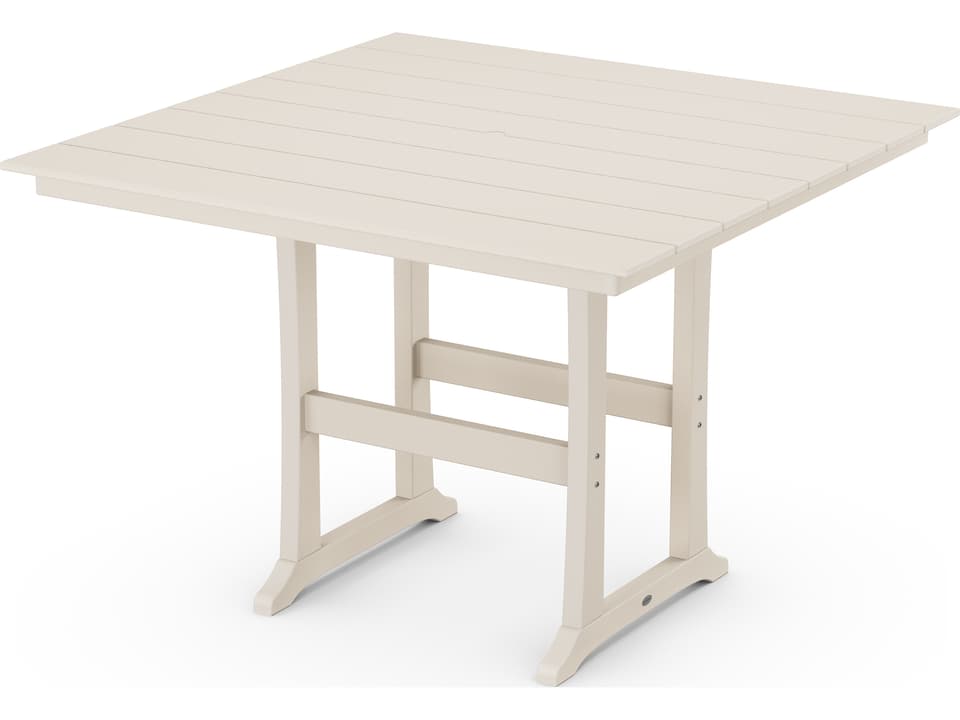 Farmhouse Trestle Recycled Plastic Square Bar Table