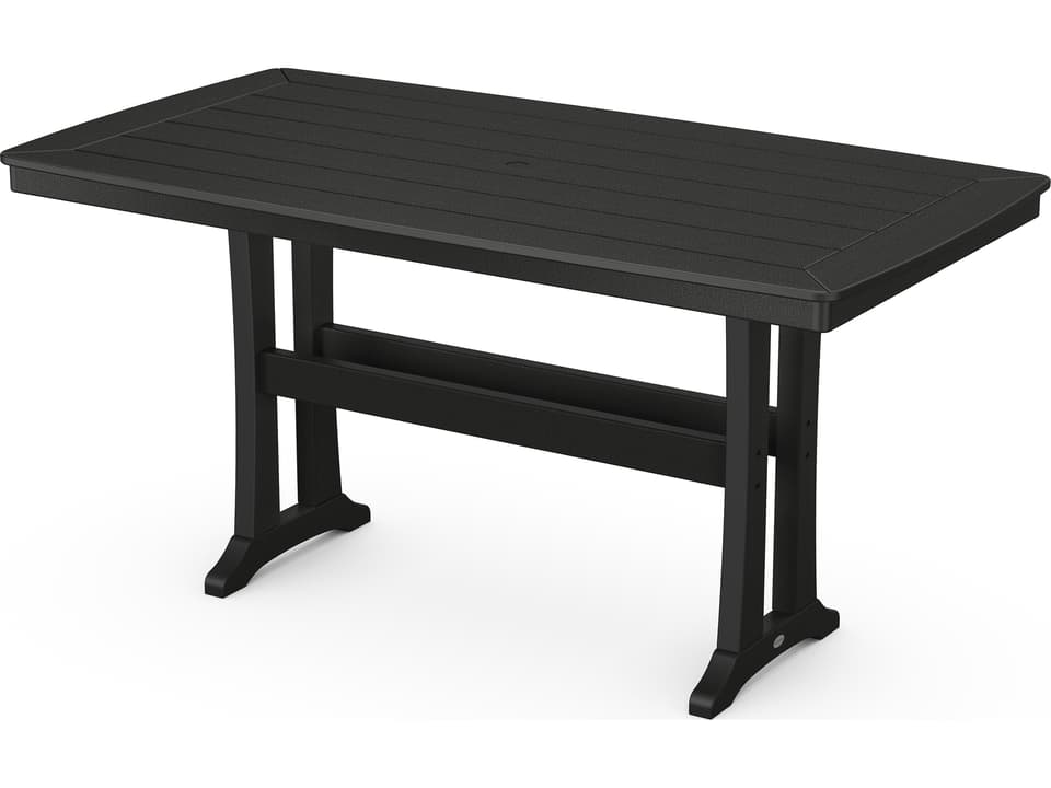 Nautical Trestle 73-Inch Rectangular HDPE Counter Table