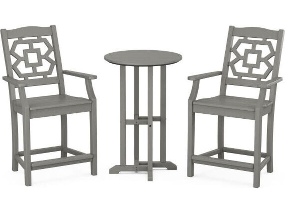 Martha Stewart Chinoiserie 3-Piece Farmhouse Bistro Counter Set