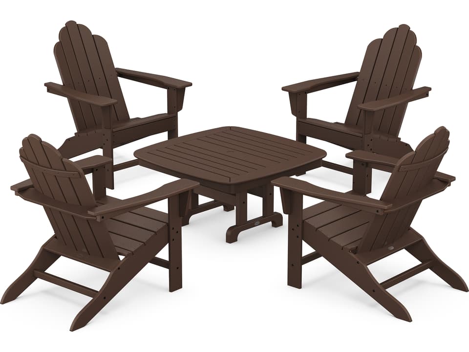 Long Island Recycled Plastic Adirondack 5-Piece Outdoor Patio Lounge Set