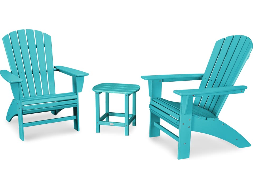 Nautical Recycled Plastic 3 Piece Outdoor Patio Lounge Set