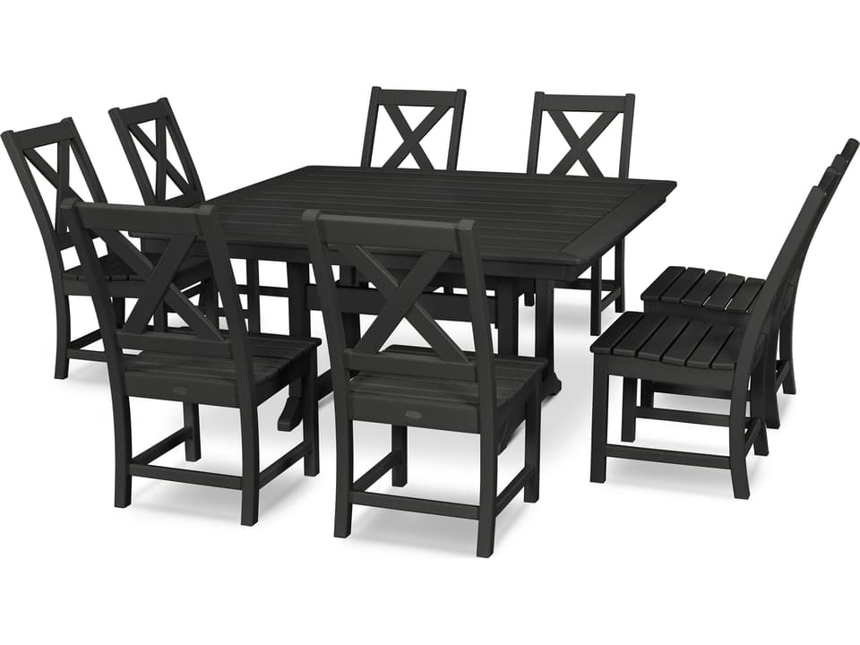 Braxton Recycled Plastic 9 Piece Patio Dining Set