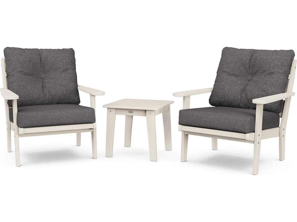 Lakeside Recycled Plastic Deep Seating 3 Piece Outdoor Lounge Set