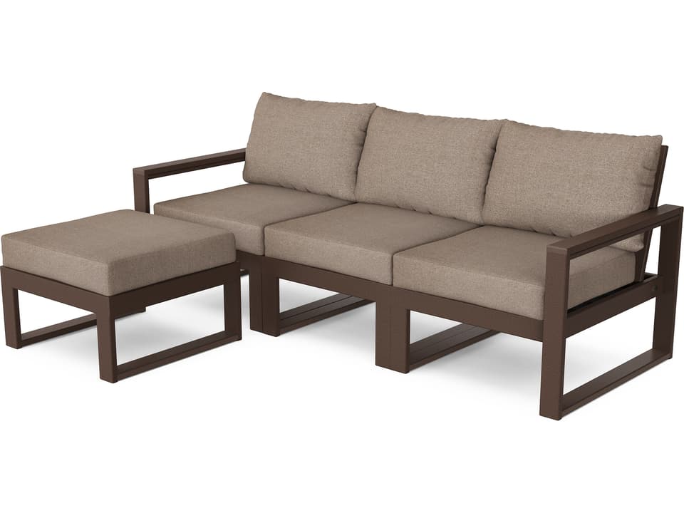 Edge Recycled Plastic Deep Seating 4 Piece Sectional Outdoor Lounge Set