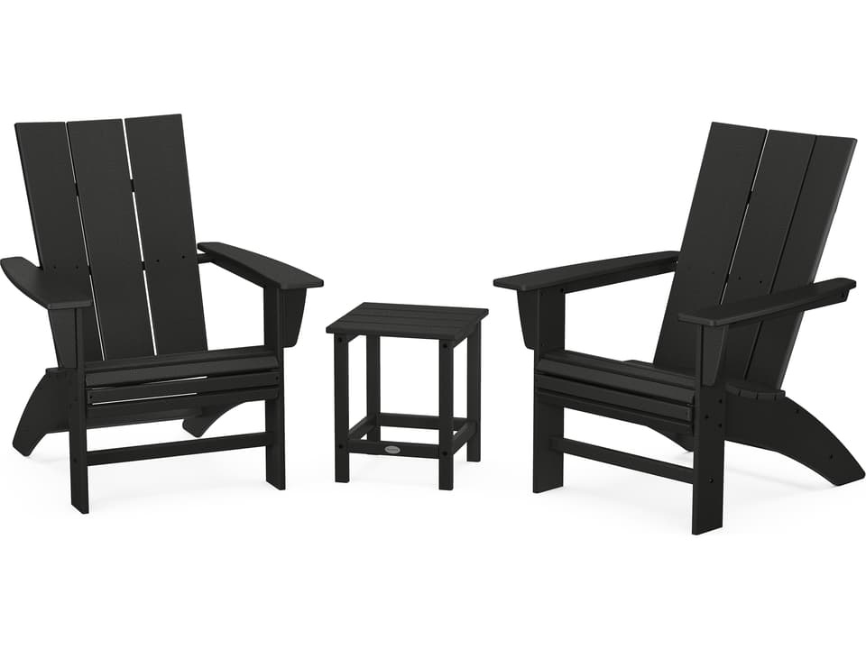 POLYWOOD Modern 3-Piece Curved Adirondack Lounge Set