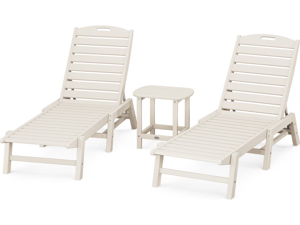 Nautical Recycled Plastic 3 Piece Patio Lounge Set