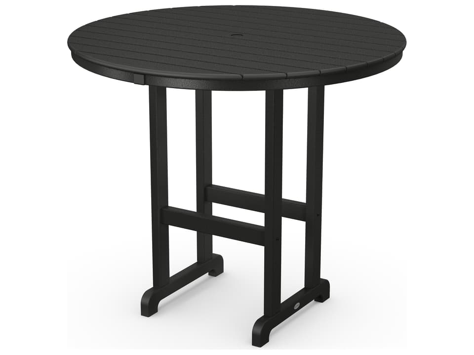 POLYWOOD Traditional 48-Inch Round Farmhouse Bar Table