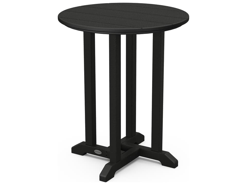 POLYWOOD Traditional 24-Inch Round Recycled Plastic Bistro Table