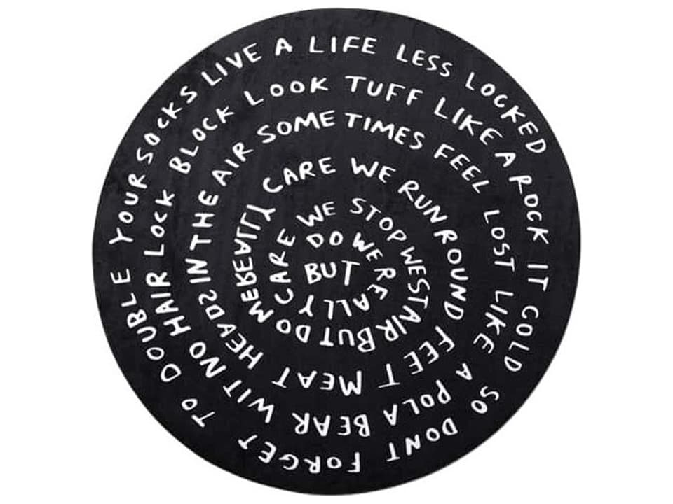 Linescapes Circular Chronicles Graphic Area Rug Black and White