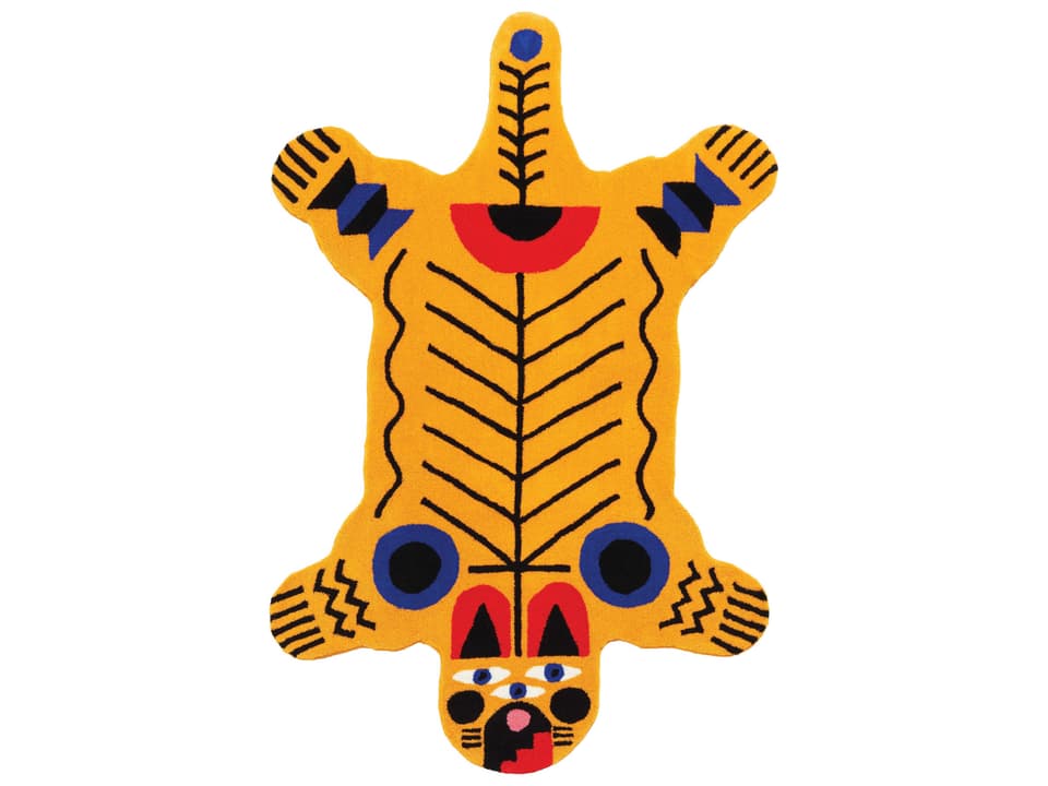 Oggian Italian Tiger Graphic Hand-Tufted Area Rug