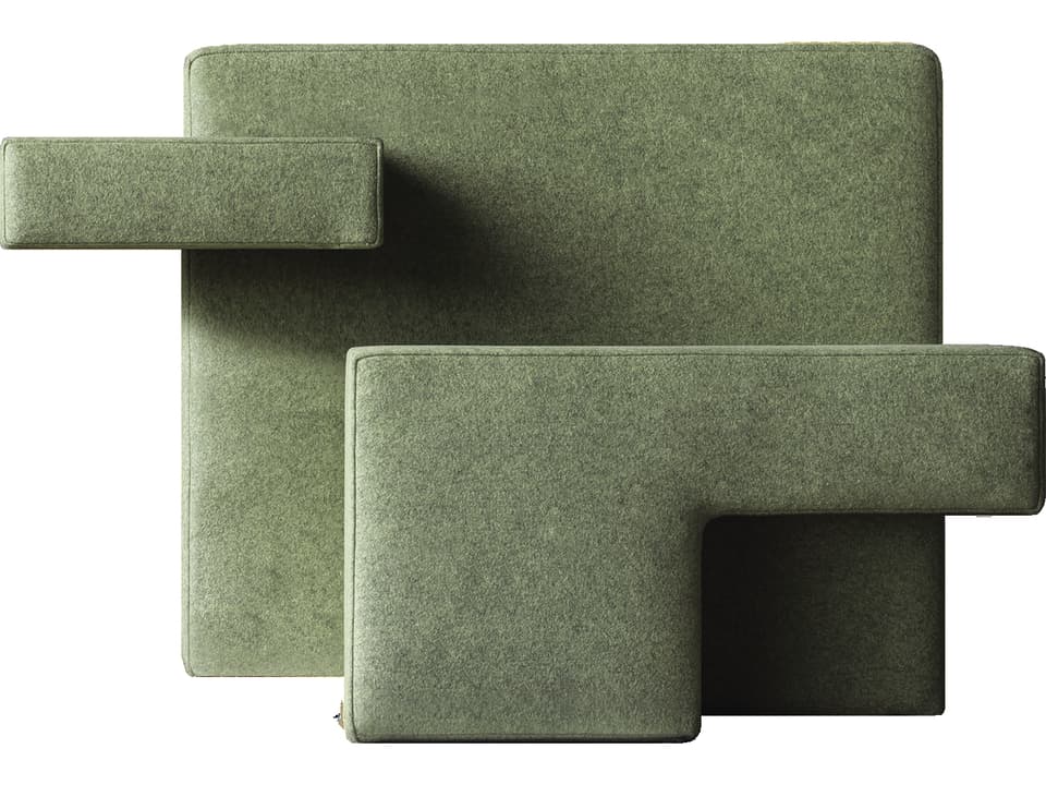 Primitive Green Upholstered Accent Armchair by Studio Nucleo