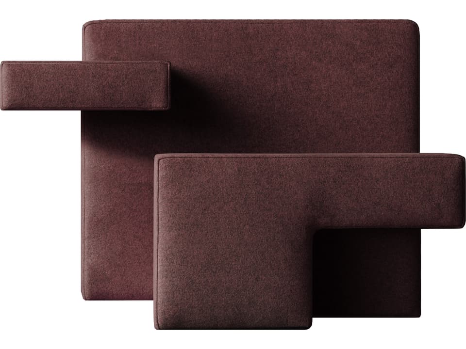 Primitive Red Kvadrat Divina Melange Accent Chair
