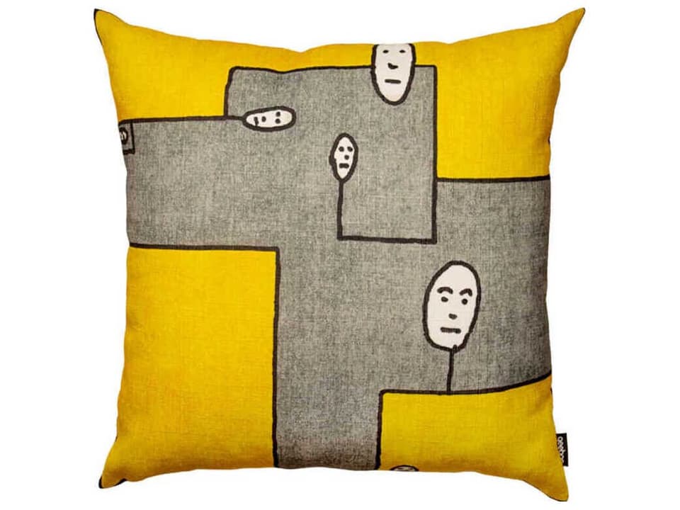 Genetic Tales Dog Pillow by Andrea Branzi in Acrylic with Faces Pattern