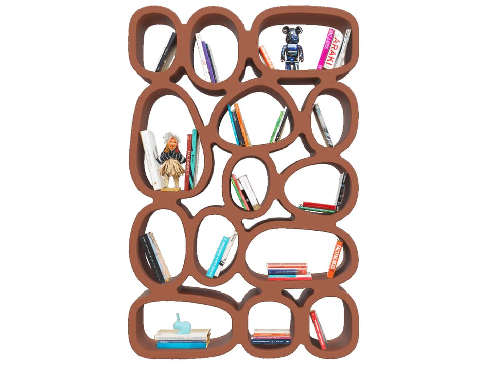 Koibuchi Terracotta Recyclable Polyethylene Bookcase by Stefano Giovannoni