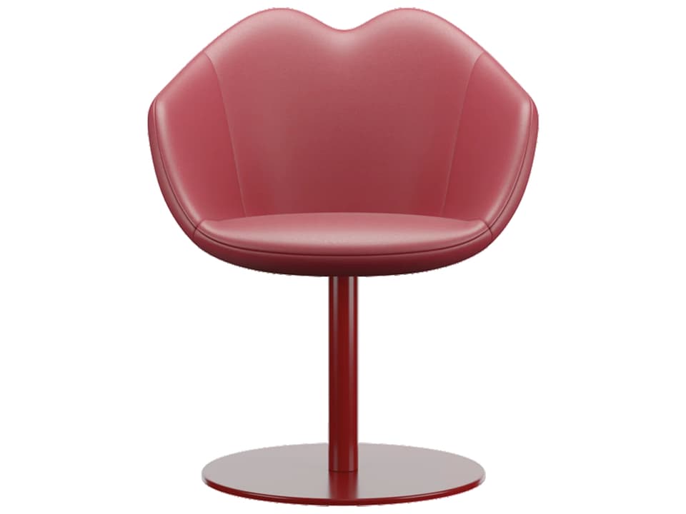 XOXO Red Leather Arm Dining Chair by Nika Zupanc