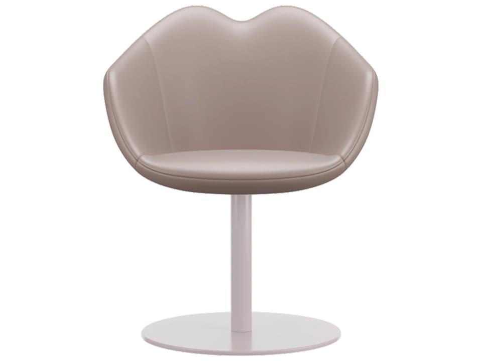 XOXO White Leather Swivel Dining Armchair by Nika Zupanc