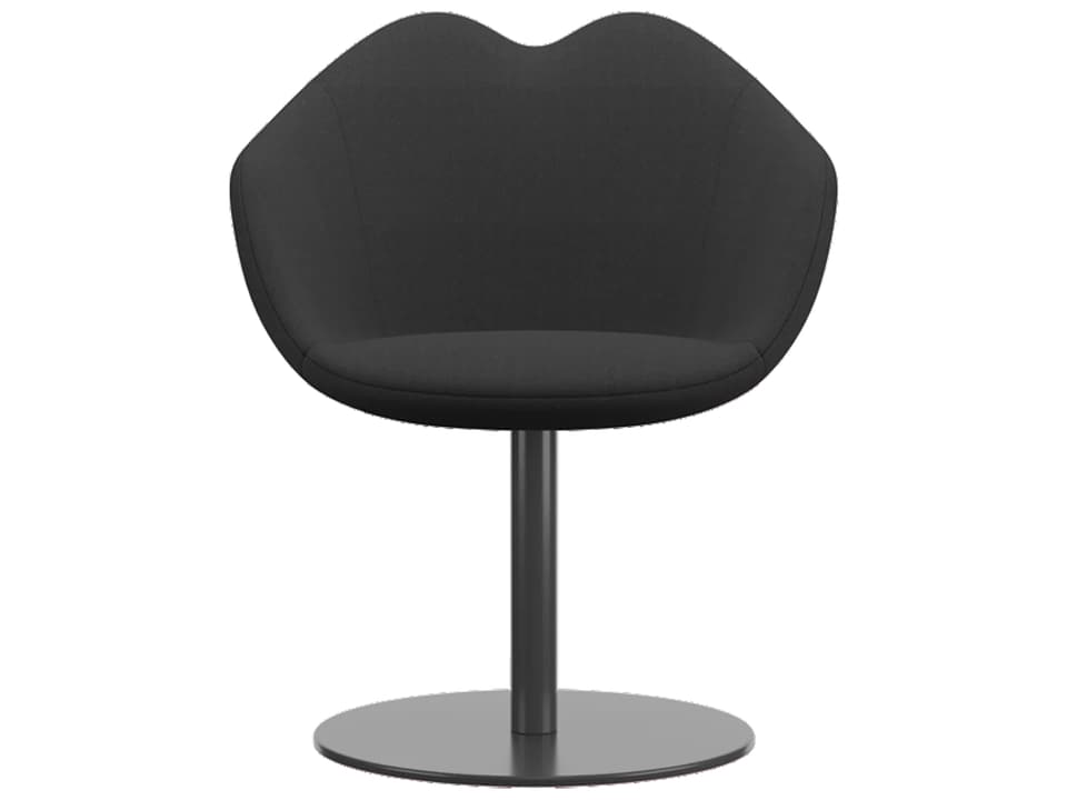 XOXO Black Upholstered Swivel Arm Dining Chair with Round Swivel Base