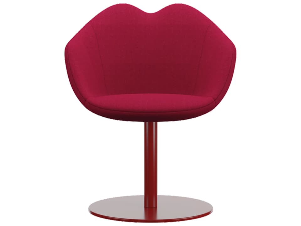 XOXO Red Upholstered Swivel Arm Dining Chair by Nika Zupanc