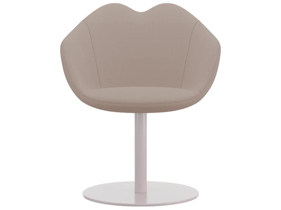 XOXO White Upholstered Arm Dining Chair with Swivel Base by Nika Zupanc