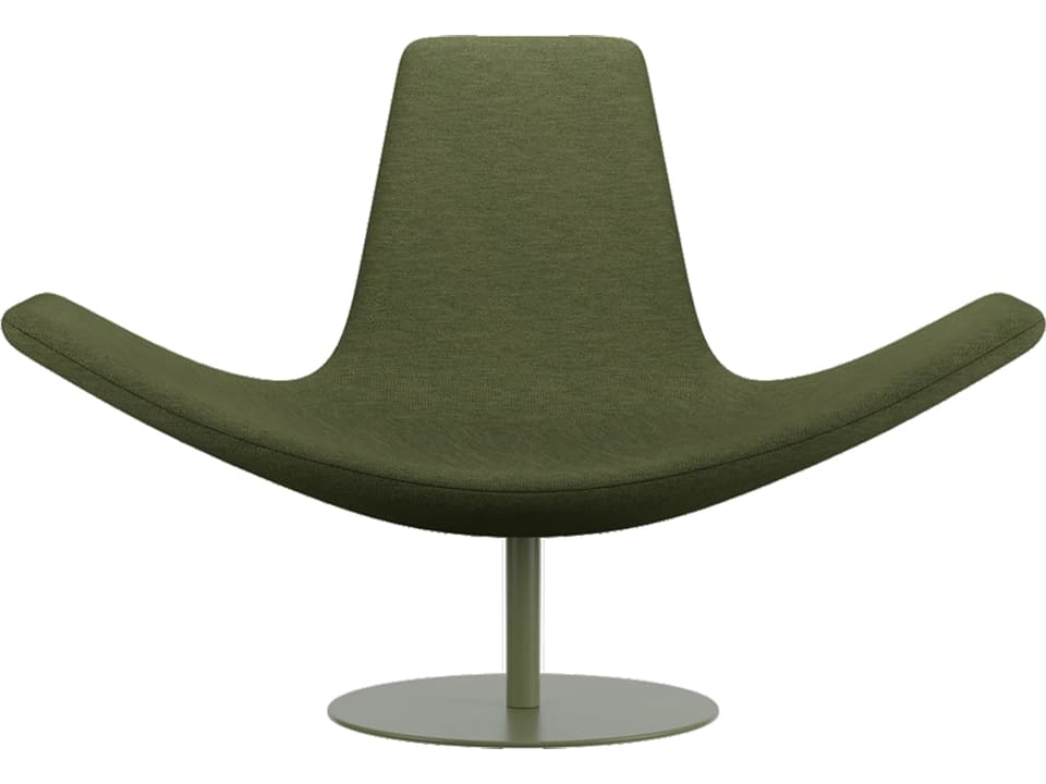 Wing Upholstered Armchair in Green Fabric by Stefano Giovannoni