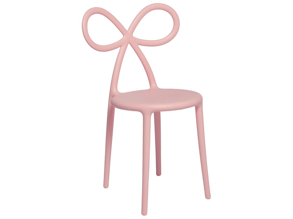 Ribbon Armless Dining Chair in Pink Polypropylene by Nika Zupanc