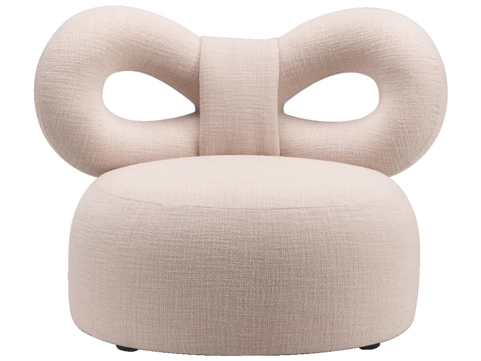 Ribbon Accent Chair in Tender Rose Fabric by Nika Zupanc