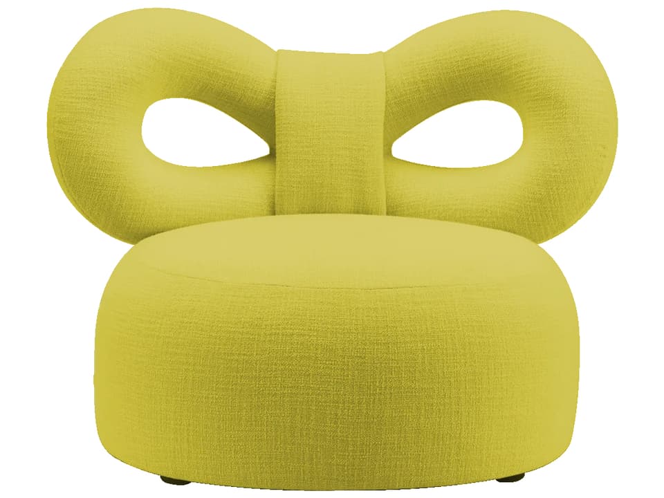 Ribbon Accent Armchair in Green Fabric by Nika Zupanc