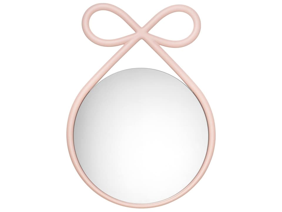 Ribbon Round Wall Mirror Pink Polypropylene