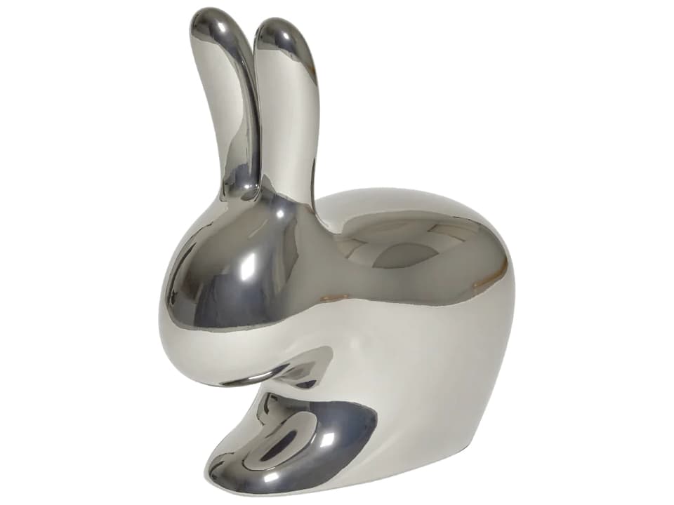 Rabbit Metal Accent Chair in Metallic Silver Polyethylene by Stefano Giovannoni