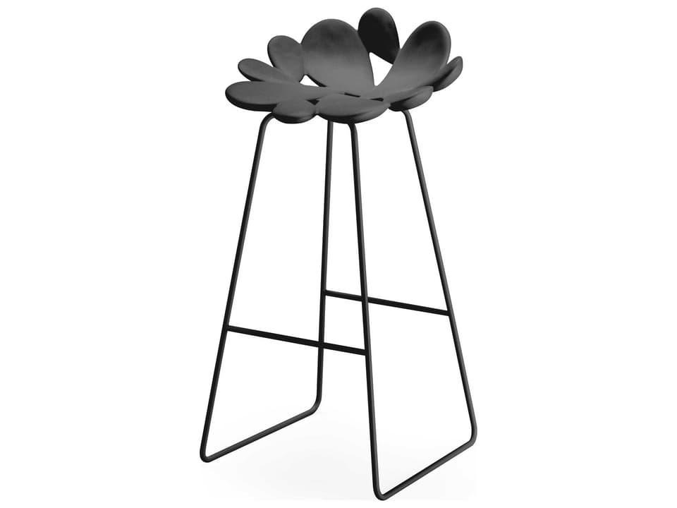 Filicudi Black Recycled Plastic Bar Stool by Marcantonio