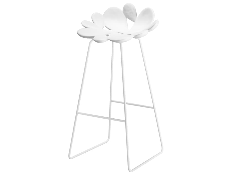 Filicudi Recycled Plastic Bar Stool in White by Marcantonio