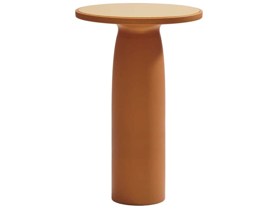 Toto Round Bar Table in Glitter Mango Recycled Plastic and Durat