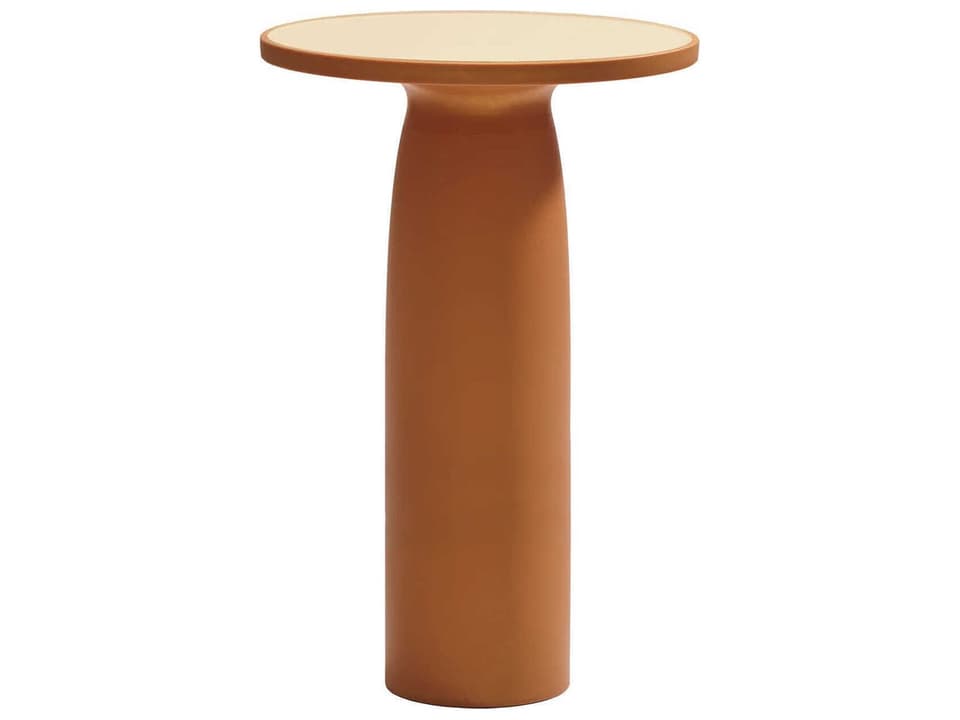 Toto Glitter Mango Recycled Plastic Round Bar Table with Glass Top