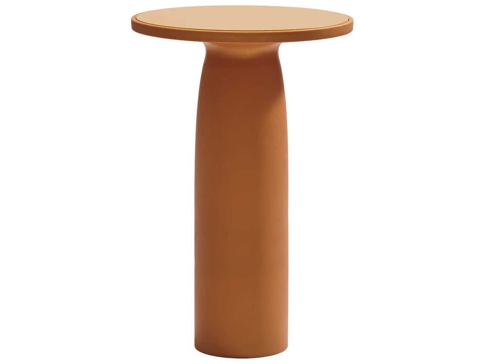 Toto Round Bar Table in Glitter Mango Recycled Plastic and HPL