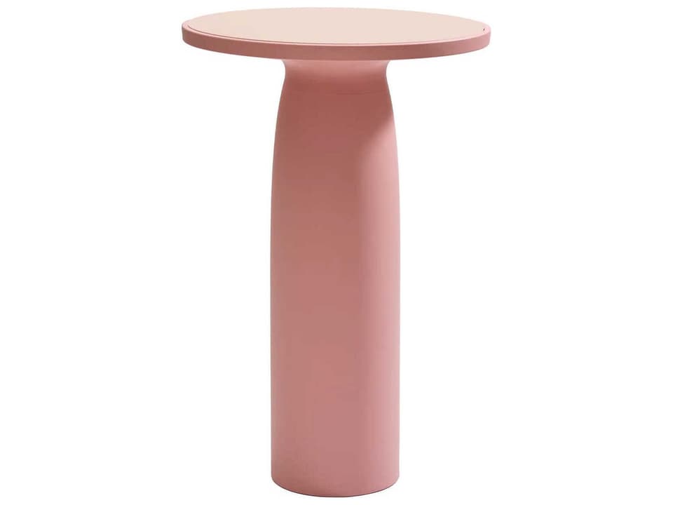Toto Round Bar Table Pink Recycled Plastic HPL Top by Stefano Giovannoni