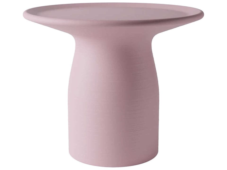 Totino Round End Table in Pink Recycled Polyethylene by Stefano Giovannoni