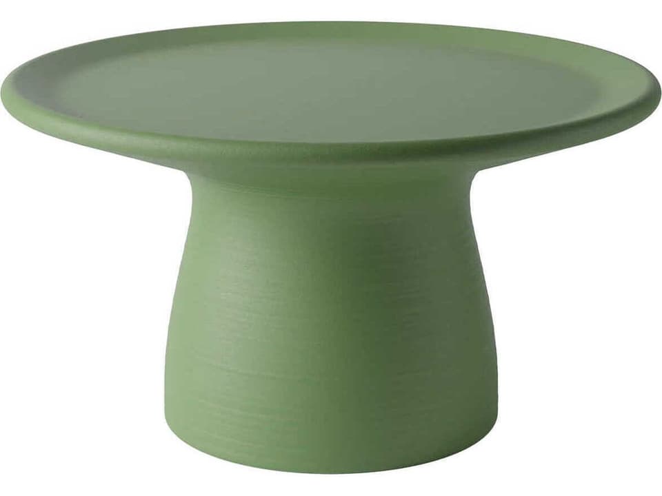Totino Round End Table in Recycled Polyethylene Balsam Green by Stefano Giovannoni