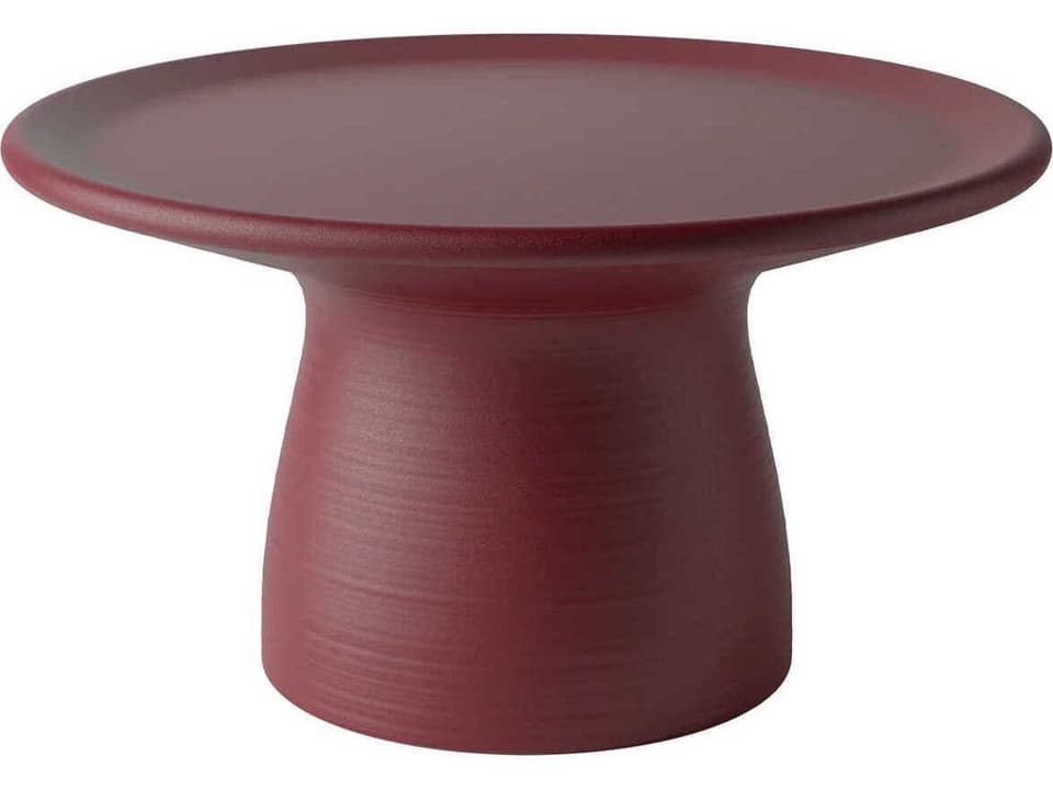 Totino Round End Table in Indian Red Recycled Polyethylene by Stefano Giovannoni