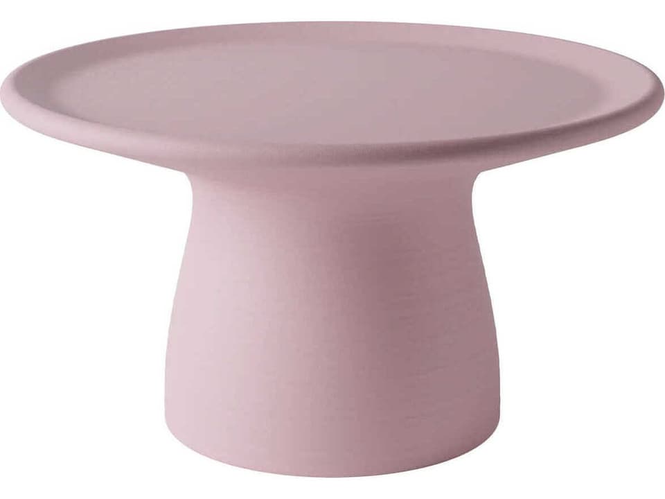 Totino 2 Round End Table in Pink Recycled Polyethylene by Stefano Giovannoni